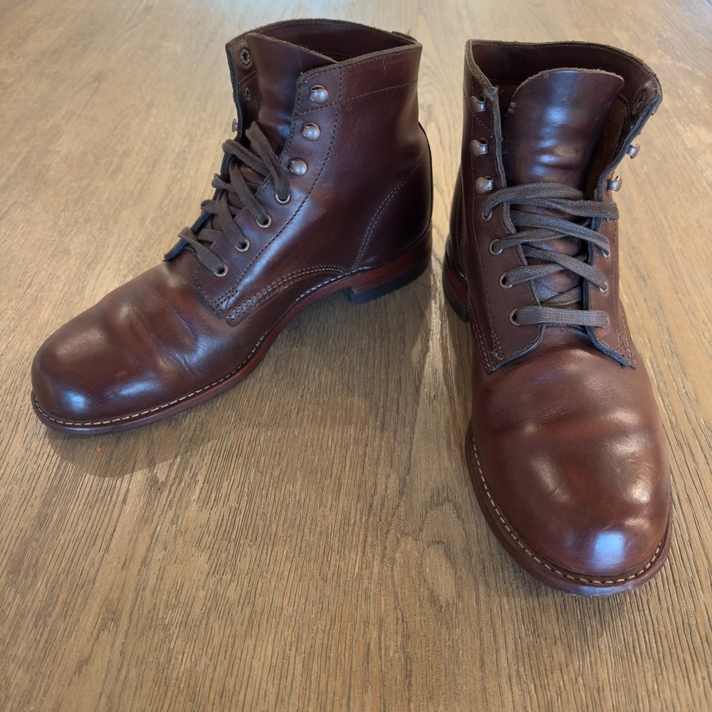 Wolverine 1000 Mile Plain-Toe Original Boot-Brown Leather-Vibram Sole-Size 9.5 D